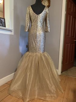 Gold Size 14 Mermaid Dress on Queenly