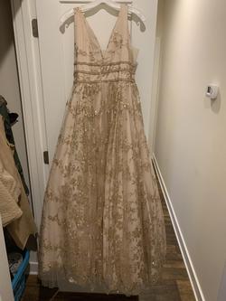 Sherri Hill Nude Size 8 Pageant Rose Gold Prom A-line Dress on Queenly
