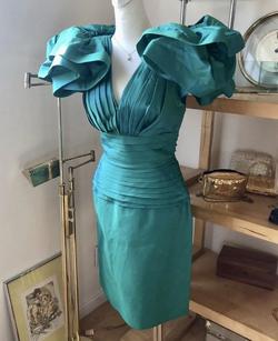 TADASHI Green Size 2 $300 Teal Interview Cocktail Dress on Queenly
