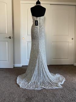 Sherri Hill Multicolor Size 2 Ivory Fringe Side slit Dress on Queenly