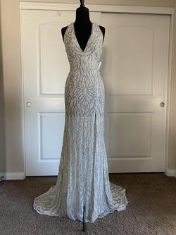 Sherri Hill Multicolor Size 2 Floor Length Ivory Side slit Dress on Queenly
