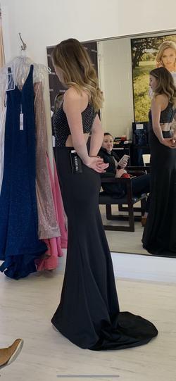 Sherri Hill Black Size 0 Boat Neck Sheer Prom Straight Dress on Queenly