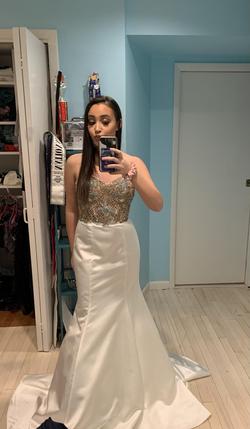 Vienna prom White Size 4 Wedding Strapless Mermaid Dress on Queenly