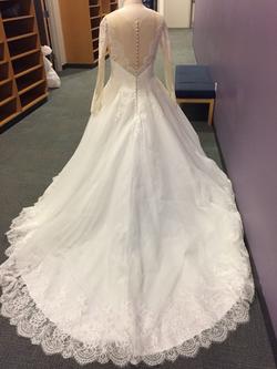 Allure White Size 18 Plus Size Sleeves Ball gown on Queenly