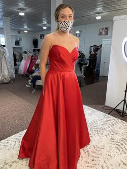 Sherri Hill Red Size 18 Plus Size Strapless Side Slit Ball gown on Queenly