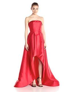 Mac Duggal Red Size 4 Strapless Prom Train Dress on Queenly