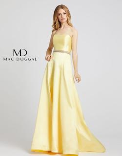 Style 67687L Mac Duggal Yellow Size 4 Floor Length Pageant Black Tie A-line Dress on Queenly