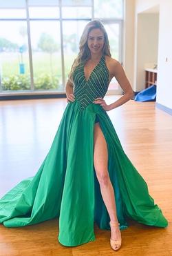 Jovani Couture Green Size 0 Medium Height Ball gown on Queenly