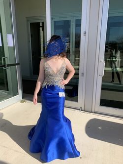 Jovani Royal Blue Size 6 Pageant $300 Prom Military Mermaid Dress on Queenly