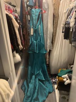 Sherri Hill Blue Size 12 Turquoise Mermaid Dress on Queenly