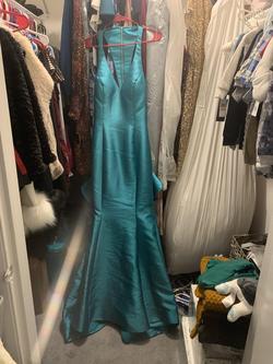 Sherri Hill Blue Size 12 Turquoise Mermaid Dress on Queenly