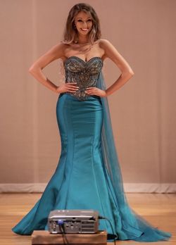 Alyce Paris Green Size 00 Corset Sheer Mermaid Dress on Queenly