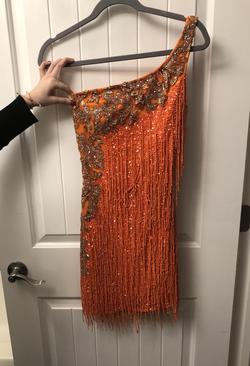 Sherri Hill Orange Size 0 Euphoria One Shoulder Cocktail Dress on Queenly