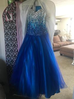 Movie Night Blue Size 2 Prom Sequin Ball gown on Queenly