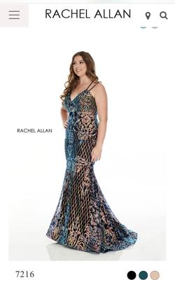 Rachel Allan Multicolor Size 20 Shiny Embroidery Mermaid Dress on Queenly