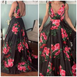 Jovani Multicolor Size 2 Floral Ball gown on Queenly