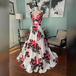 Jovani Multicolor Size 6 A-line Floral Ball gown on Queenly