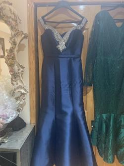 Jovani Blue Size 10 Black Tie Mermaid Dress on Queenly