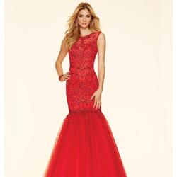 Style 98032 Mori Lee Red Size 10 Jewelled Sequin Backless Mermaid Dress on Queenly