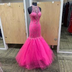Style 98058 Mori Lee Pink Size 4 Sequin Homecoming Jewelled Mermaid Dress on Queenly