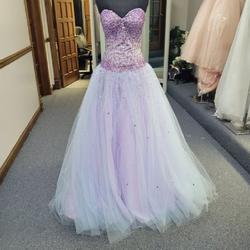 Style 95083 Morilee Purple Size 6 Corset Ball gown on Queenly