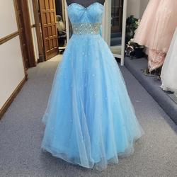 Style 8275 Morilee Blue Size 6 Sweetheart Ball gown on Queenly