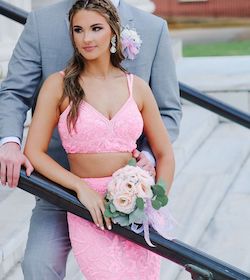 Sherri Hill Pink Size 2 Prom Two Piece Straight Dress on Queenly