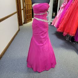 Style 6241 Night Moves Pink Size 6 Sweetheart Straight Tall Height Mermaid Dress on Queenly