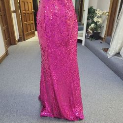 Style P46632 Precious Formals Pink Size 4 Tall Height $300 A-line Dress on Queenly