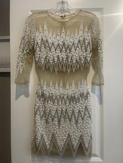 Mac Duggal White Size 8 Sleeves Cocktail Dress on Queenly