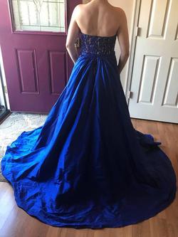 Jovani Blue Size 4 Lace Mermaid Dress on Queenly
