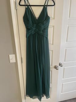 David's Bridal Green Size 4 Black Tie Floor Length Straight Dress on Queenly