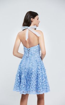 Style Montana Jadore Blue Size 12 Floor Length Halter Straight Dress on Queenly
