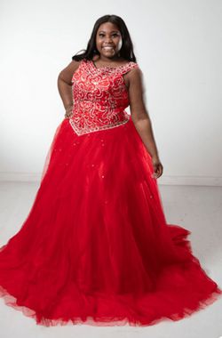Style 79197-X Savoy Red Size 10 Ball gown on Queenly