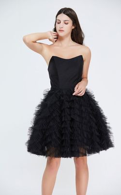 Style Cameron Jadore Black Size 18 Ruffles Party Cocktail Dress on Queenly