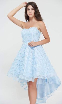 Style J20074 Jadore Light Blue Size 16 Homecoming High Low Cocktail Dress on Queenly