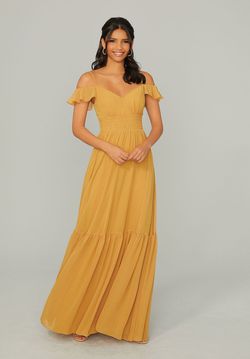 Style 21768 Morilee Yellow Size 12 Bridesmaid Straight Dress on Queenly