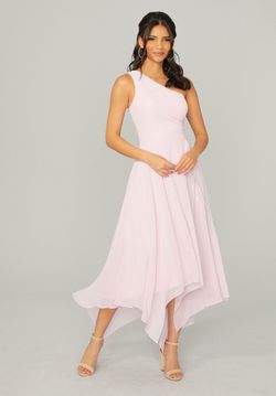 Style 21770 Morilee Pink Size 8 One Shoulder Bridesmaid Cocktail Dress on Queenly