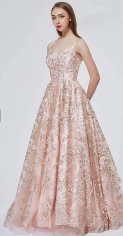 Style J19016 Jadore Pink Size 12 Floral A-line Lace Mermaid Dress on Queenly