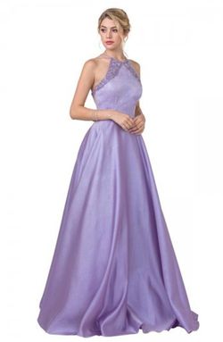 Style CL2455 Coya Purple Size 10 Sheer A-line Dress on Queenly