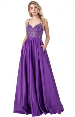 Style CL2454 Coya Purple Size 12 Sweetheart A-line Dress on Queenly