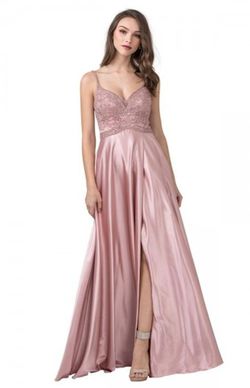 Style CL2407 Coya Pink Size 2 Sheer A-line Side slit Dress on Queenly