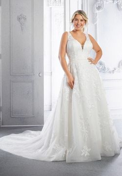 Style 3327 Morilee White Size 24 Sheer A-line Dress on Queenly