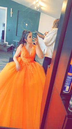 Jovani Orange Size 6 Ball gown on Queenly