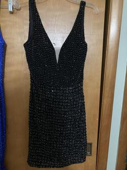 Primavera Black Size 4 Shiny Midi A-line Dress on Queenly