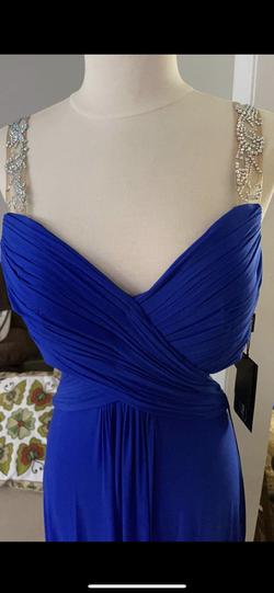 La Femme Blue Size 8 Backless Straight Dress on Queenly
