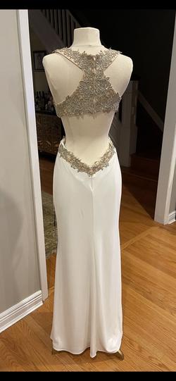 La Femme White Size 6 Ivory Jersey $300 Straight Dress on Queenly