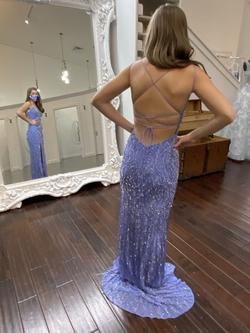 Sherri Hill Blue Size 0 Sweetheart Cut Out Fully-beaded Side slit Dress on Queenly