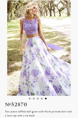 Style 52870 Sherri Hill Multicolor Size 4 Corset Two Piece Floral Prom Ball gown on Queenly