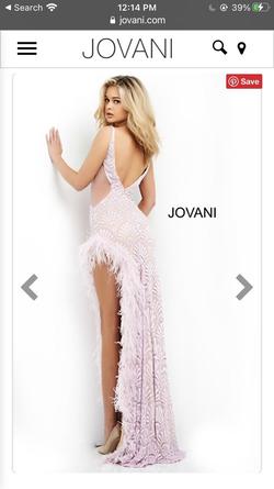 Jovani Pink Size 00 Pageant Feather Straight Side slit Dress on Queenly